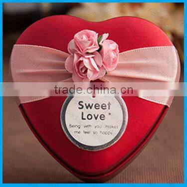 Red Heart Shaped Gift Tin Box For Wedding