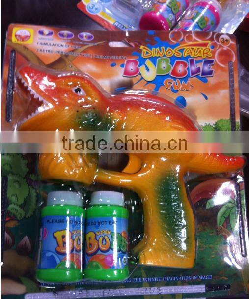 2015 Hot Selling LED Dinosaur Flashing Bubble Gun with Music & 2 Bubble Water