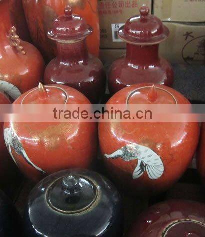 Chinese antique elegant red Porcelain Jar