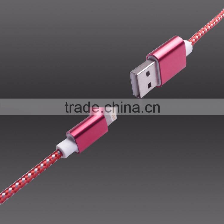 Original high quality mfi custom logo colorful nylon braide USB data cable for iphone 5 mfi charger cable mfi certified