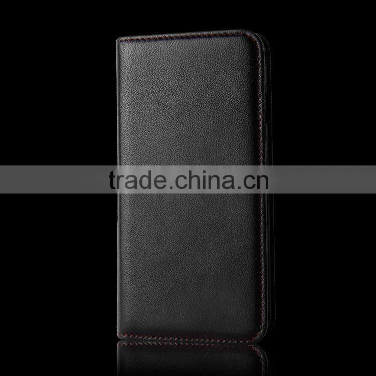 Cow leather case for iphone 6S with PC shell with card slots genuine leather black mobile phones accessories for iphone 6 case