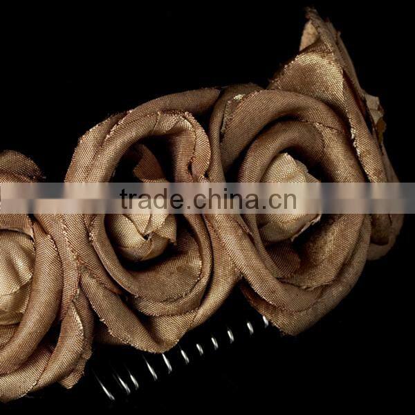 Charming Dark Brown Flower Bridal Hair Comb Wedding Hair Accessories