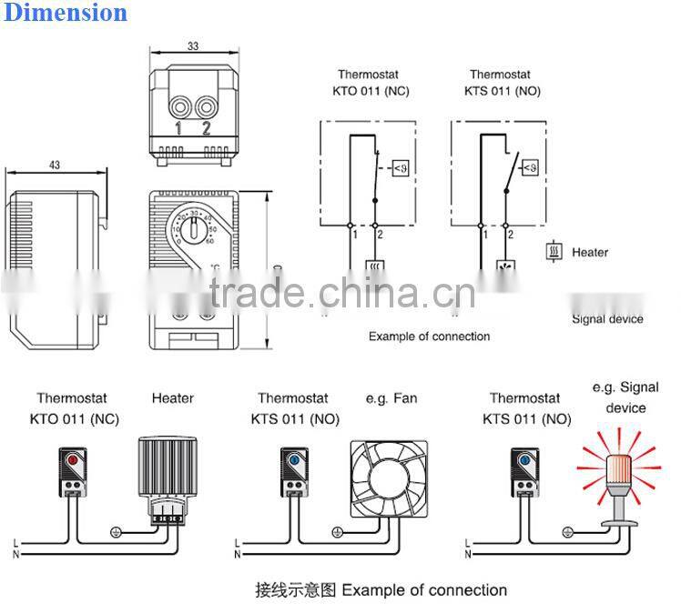 SAIP/SAIPWELL KTS 011 Normally Open Electronic Cabinet Thermostat