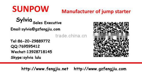 SUNPOW car battery jumper car jump starter power bank 6000mah