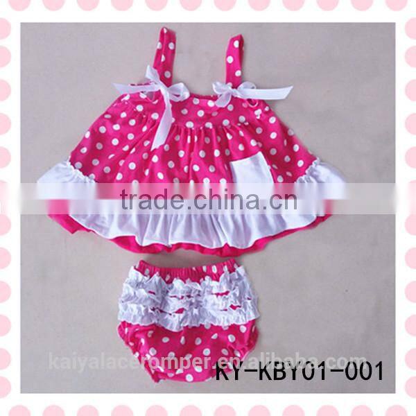 cotton red white polka dots swing top summer clothes baby bloomers baby underwear wholesale