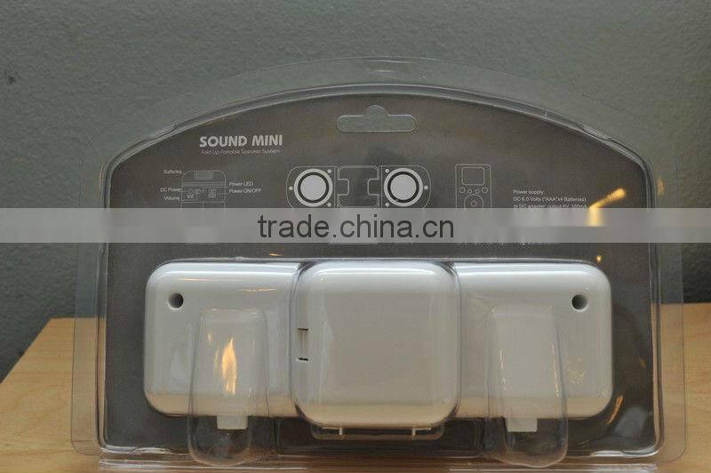 mini foldable amplified double speaker for ipod MP3 DVD player