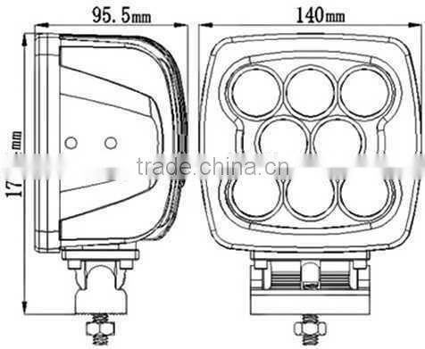7inch 80w Vehicle Accessory Car Work Led Light 12v