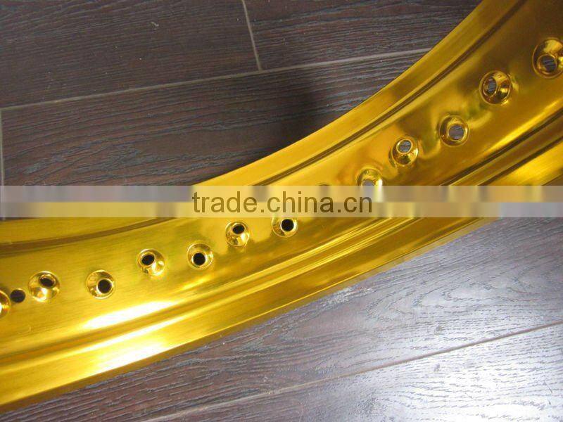 Hotsale !!! MT 3.50-17" Golden color supermotard 36 spoke wheel