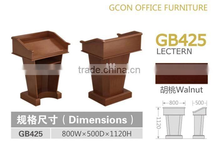 Design podium wood walnut modern style school furniture