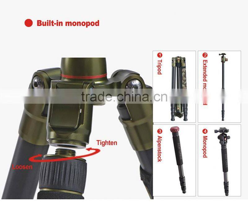 Kingjoy 2016 hot sell new products,carbon fiber monopod tripod for camera K2208+QH20