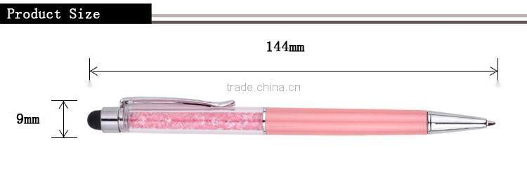 office & school supplies crystal ball pen customized logo with stylus promotional crystal stylus pen