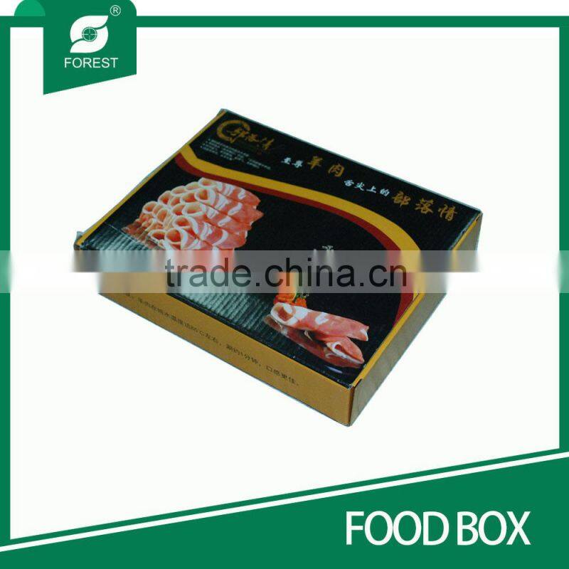 HIGH QUALITY ENVIRONMENTAL CARDBOARD FOOD BOX FOR BEEF MEAT PACKAGING WITH PE COATED