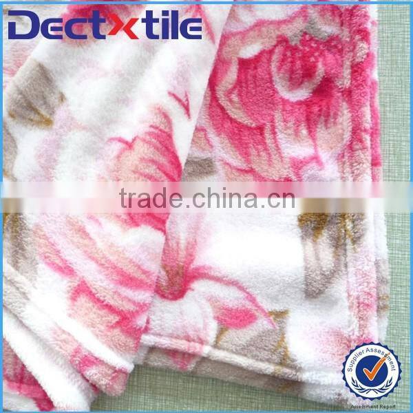 printing polyester fabric flannel fleece fabric for floral nighty