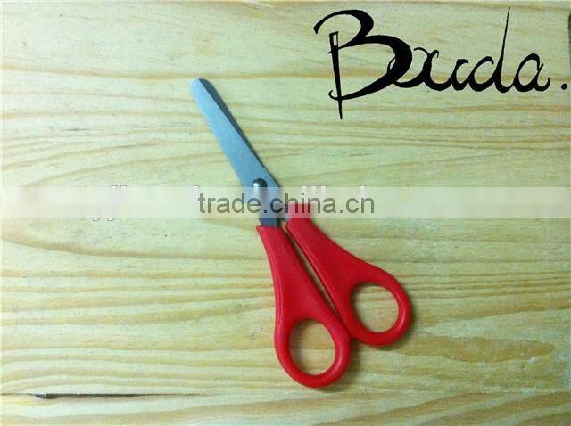 5" Good quality colourful soft handle student scissors BD-S1643