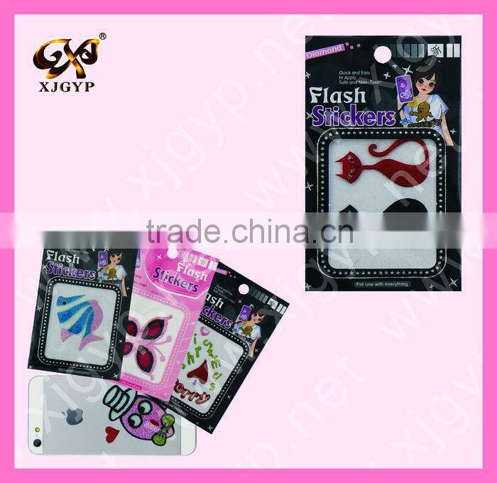 lovely vinyl stickers,decorative flash sticker ,bell flash sticker
