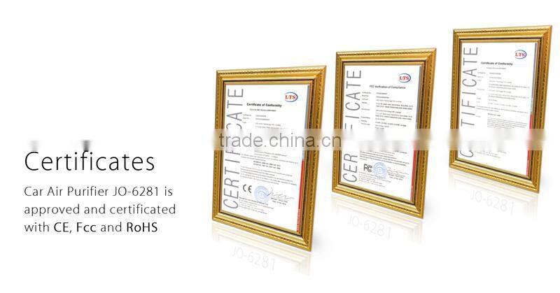 2015 New Products Negative Ion Car Air Purifier with Light