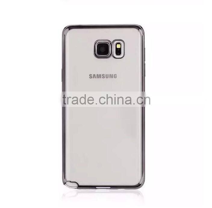 Wholesale Luxury Ultra Thin Transparent Soft Chrome Electroplating TPU Case for Samsung Galaxy Note 5