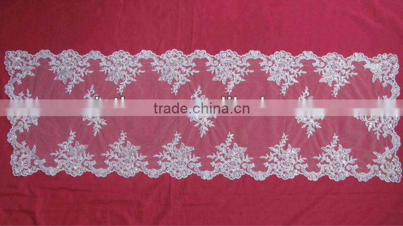 Bridal Square Beaded Corded White Tablecloth Manufacture