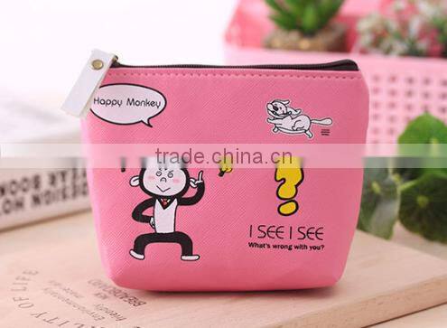 New design striped printing canvas coin purse with low price