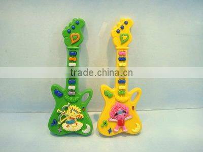 Knock jean and toy guitar