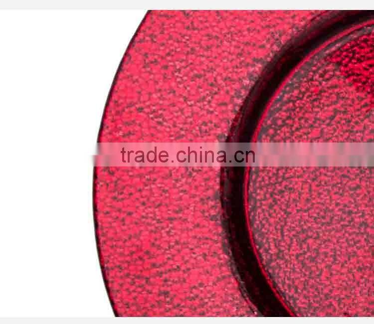 Wholesale Harvest colorful electroplating Charger Plate Glass Wedding Decoration