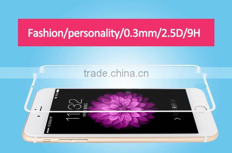 Full screen protector frame 9H 2.5D 0.3mm tempered glass protector for Iphone6 wholesale