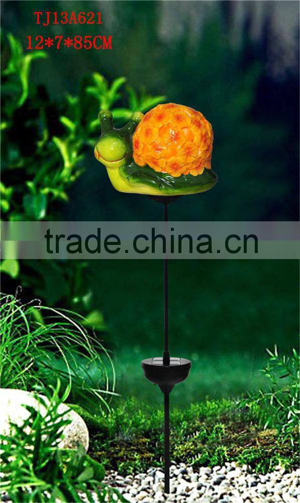 ceramic mini snail led solar garden light lawn ornaments wholesale