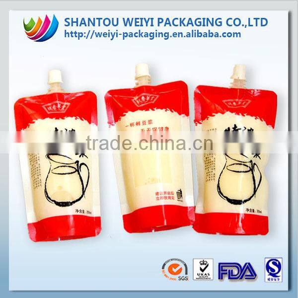 Popular resealable stand up pouch with spout sweet bean sauce filling