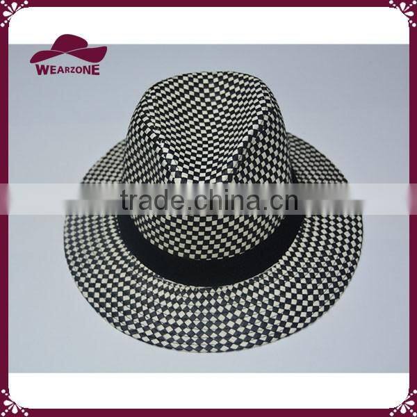 100% paper plaid straw hat straw panama hat
