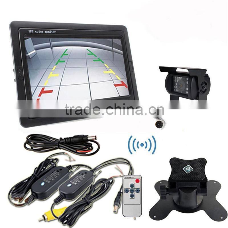 7" TFT LCD Rear View Monitor +12V/24V Car Truck bus excavator Rear View Wireless Night Vision Reversing camera