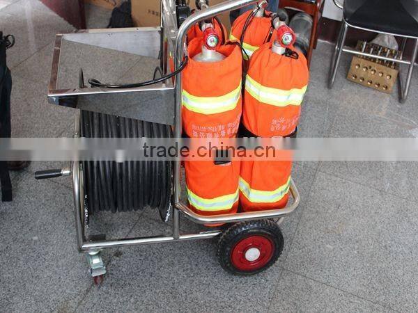 Wheeled Breathing Apparatus with a long tube,self-contained breathing apparatus,air respirator,emergency breathing device