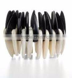 Eco-friendly blue lacquer and white water buffalo horn bracelets