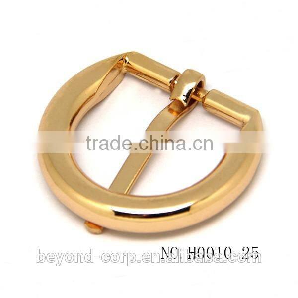 D buckle in real gold finish for handbag half-ring buckle half-round pin buckle