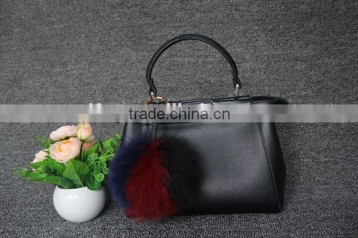 13cm genuine whole fox fur ball for bag/car keychain handmade fox fur ball poms key ring wholesale