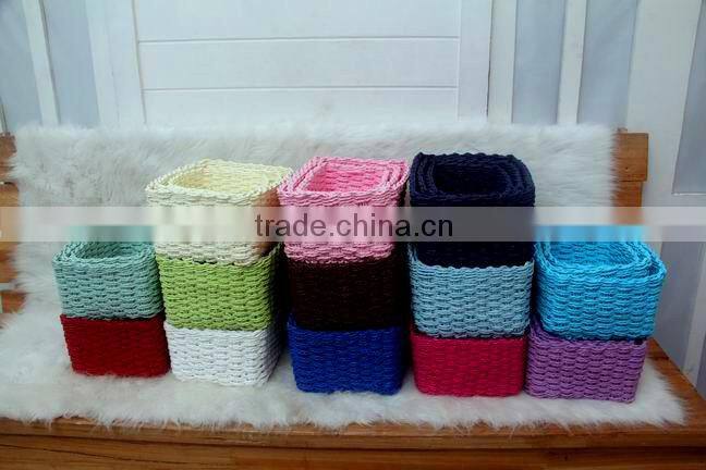 set of 3 cheap wicker baskets, fruit baskets, gift baskets-blue