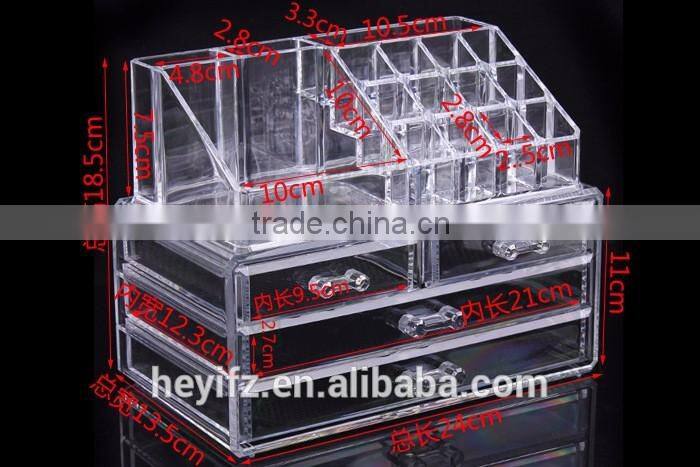Hot Sell White Clear Multi Spaced Acrylic Cosmetic Case