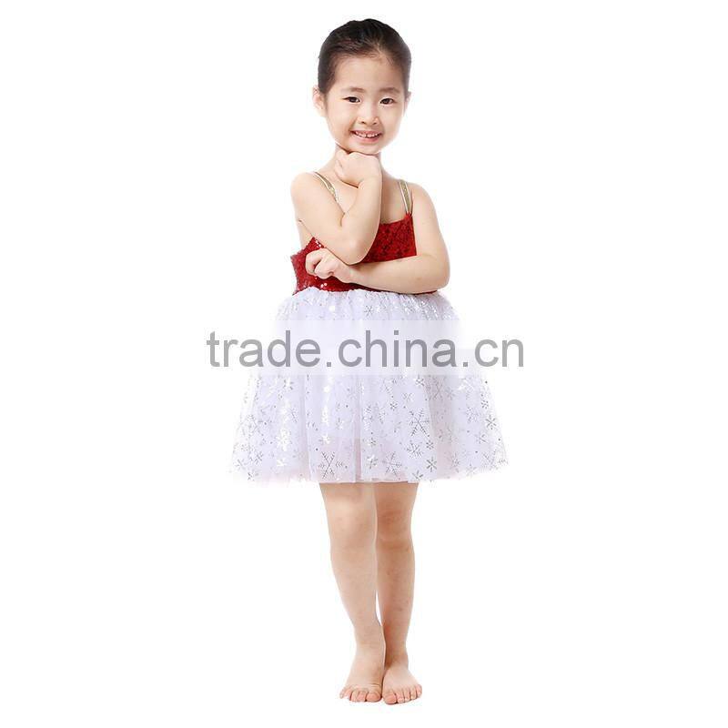 beautiful girl dance dress wholesale summer child kid dress red and white baby girl summer dres
