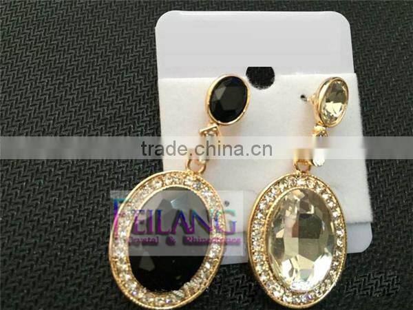 Retro Fashion Flash Diamond Earrings Round Color Drop Earrings