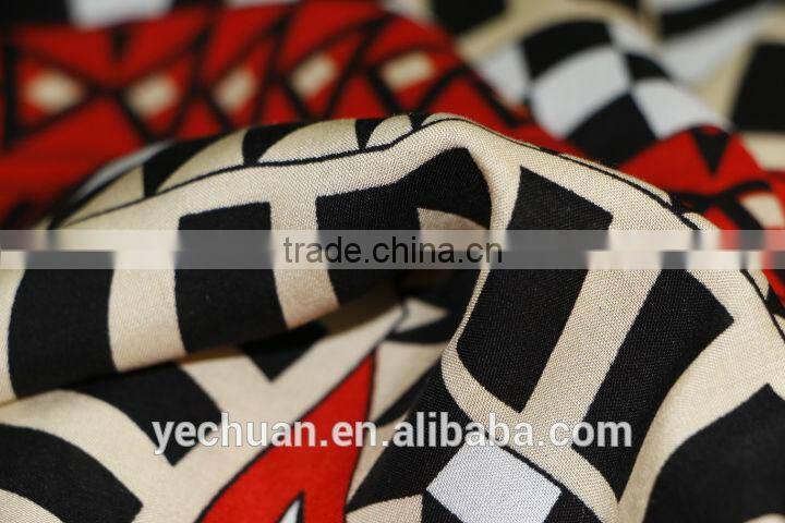 Wholesale middle aged women fashion dress rayon printing fabric