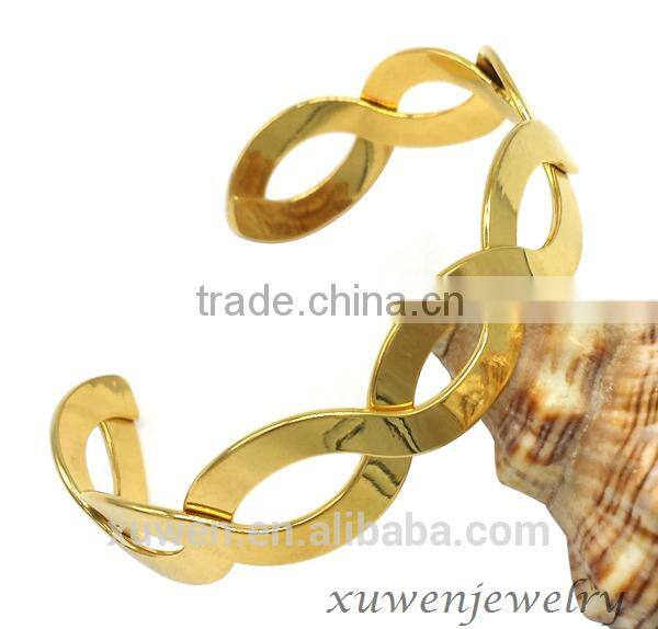 new design laser cut 18K IPG 316l stainless steel bangle women