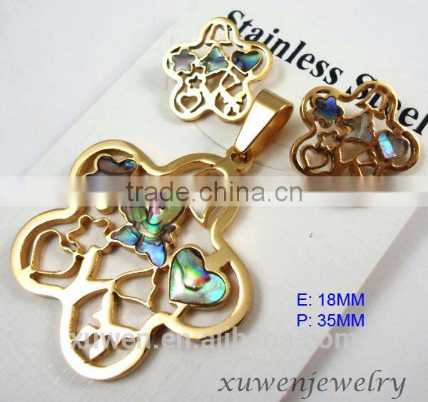 gold plated tone owl stainless steel dubai gold plated jewelry set