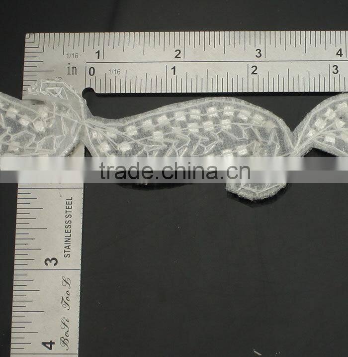 30mm crystal wedding leaf shape bead trim for bridal sash R2319