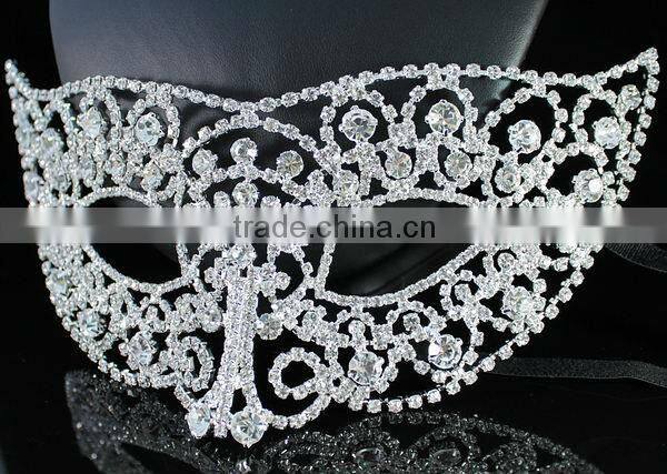 rhinestone elegant clear animal masquerade mask wholesale for party decoration
