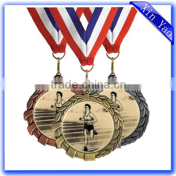 Personality embossed logo antique bronze sport medal