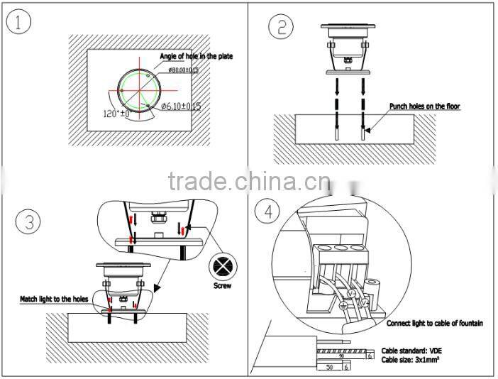 IP68 small 3W RGB LED Underwater light with CE,ROHS,FCC