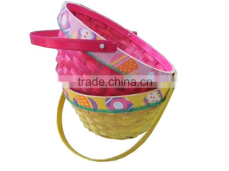 Beautiful decorate bamboo gift baskets