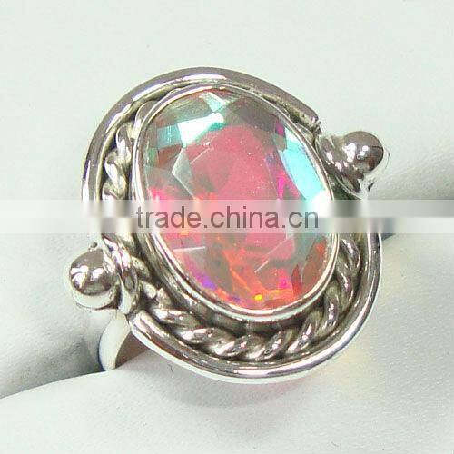 925 Sterling Silver Rainbow Moonstone Ring