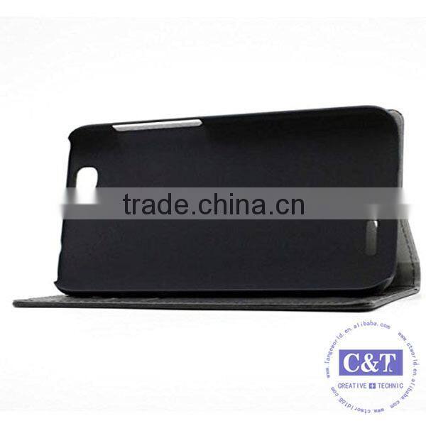 C&T 2015 Stylish New arrial book type leather flip case for huawei ascend g7