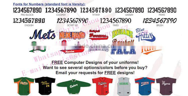 Stan Caleb baseball tee shirts wholesale & baseball pant & softball uniforms women