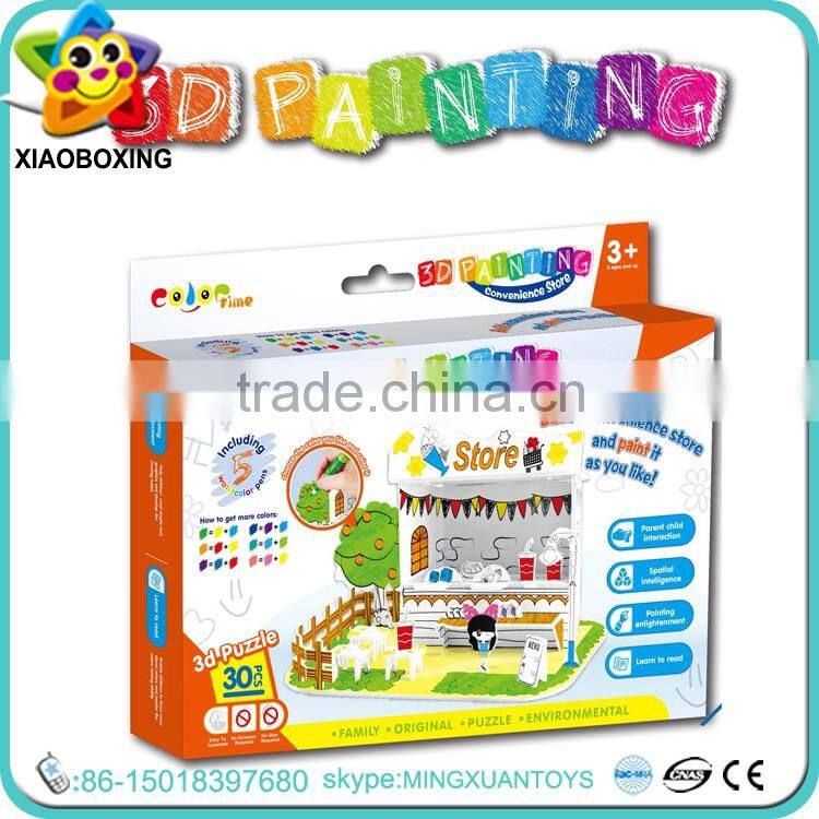 Good quality paper 3d painting puzzle game for kids